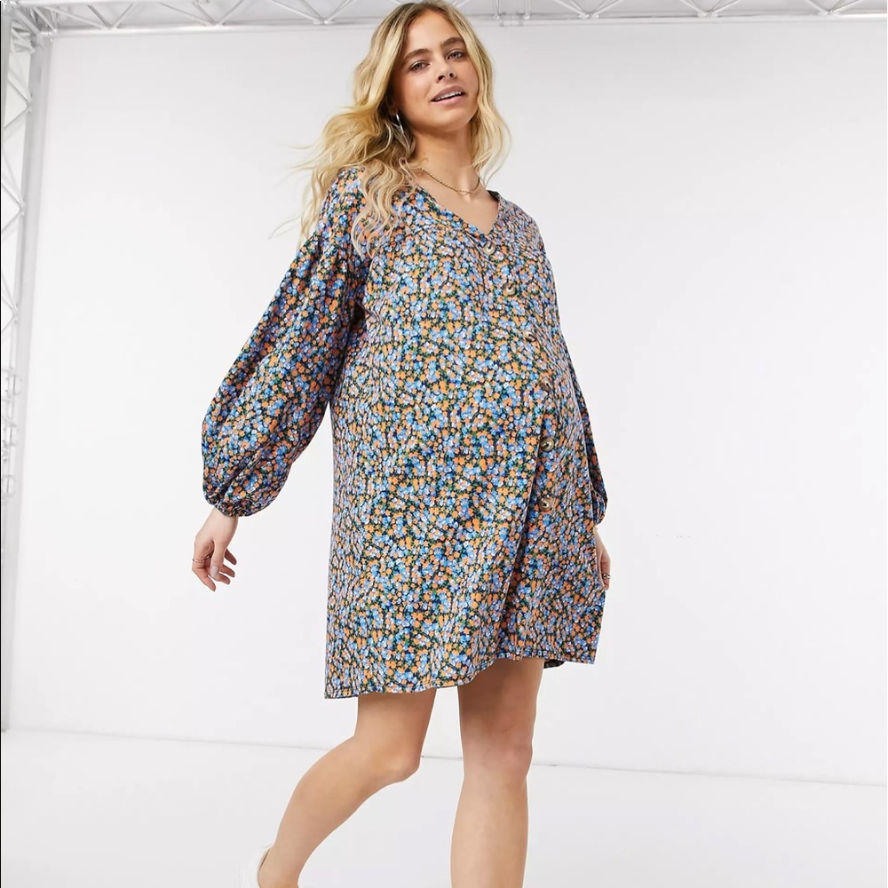 asos maternity floral smock dress